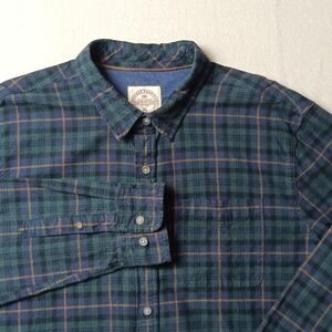Fat Face Men's Blue Plaid Cotton Flannel Shirt - 2XL (XXL)